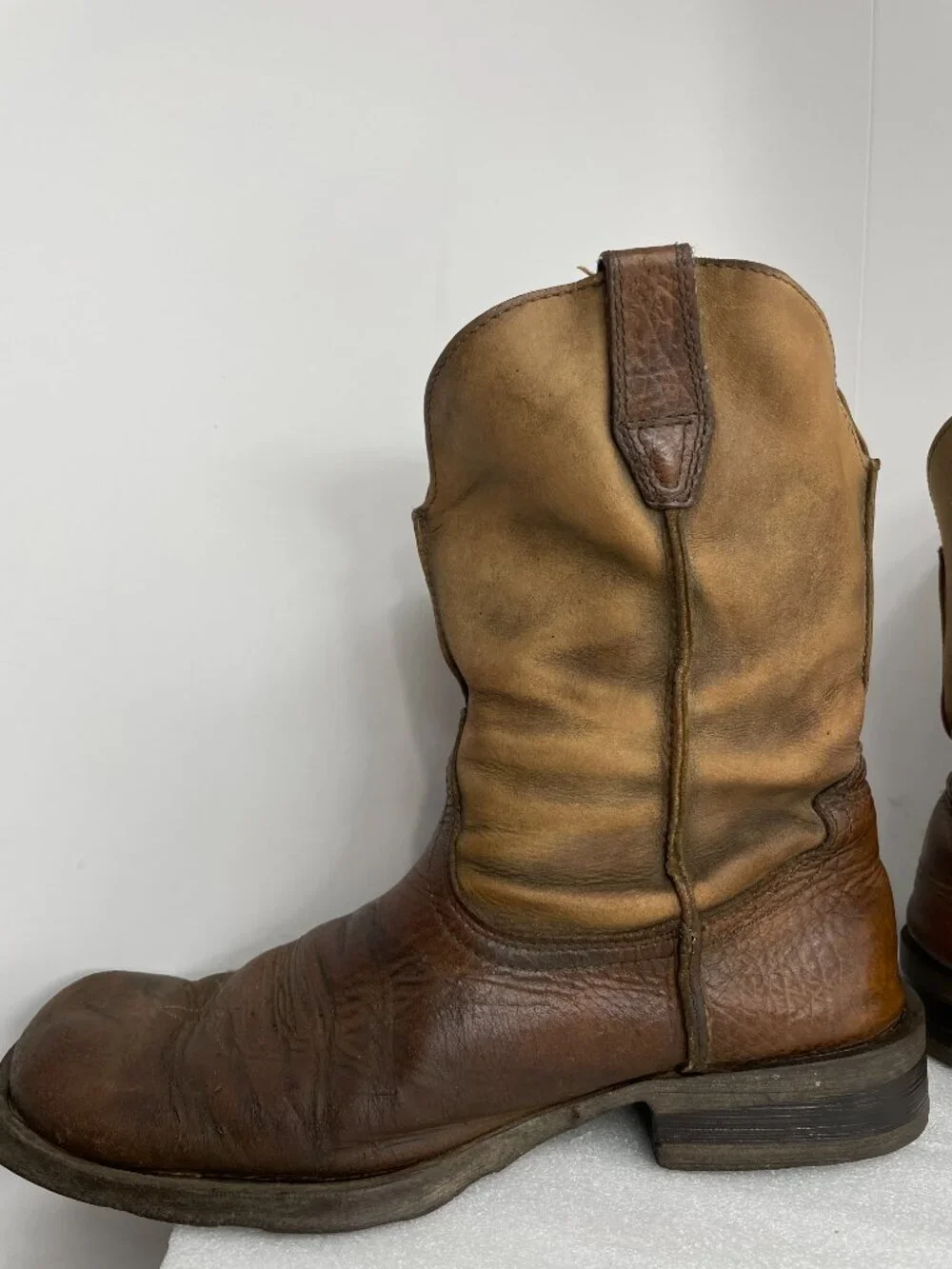 Ariat Rambler Western Brown Leather Wide Square Toe Cowboy Boots Men's 10 EE